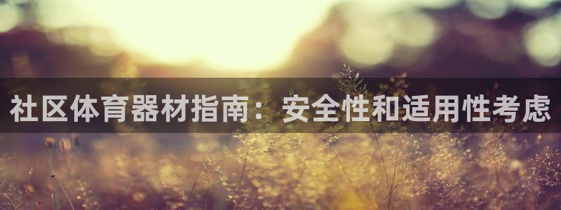 极悦娱乐代理：社区体育器材指南：安全性和适用性考虑