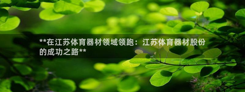 极悦娱乐代理多少钱一个：**在江苏体育器材领域领跑：