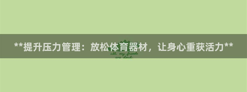 极悦官网：**提升压力管理：放松体育器材，让身心重获