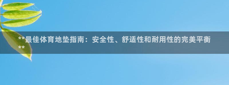 极悦平台使用教程视频：**最佳体育地垫指南：安全性、